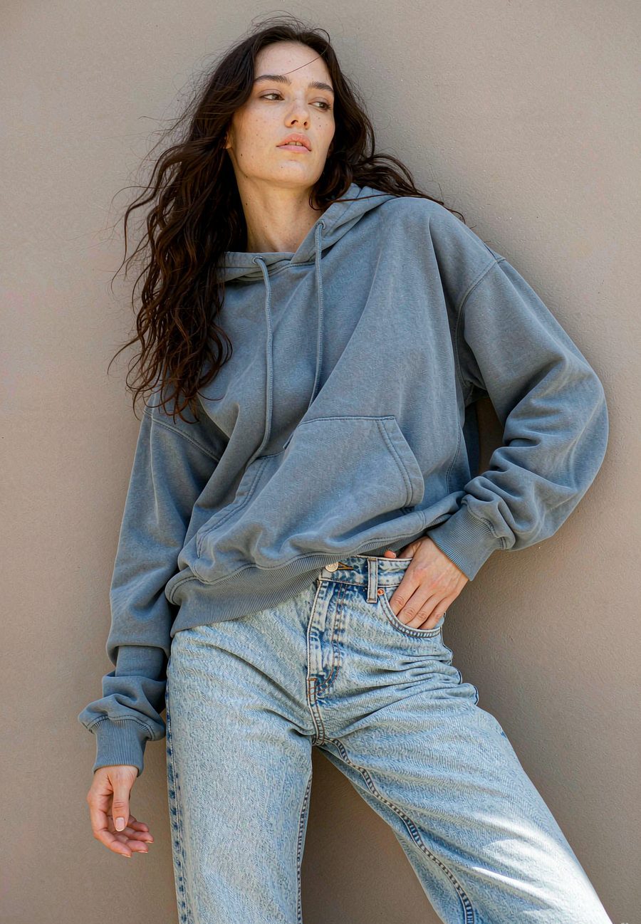 "Beach Day" Hoodie in Dusty Blue - Dusty Blue