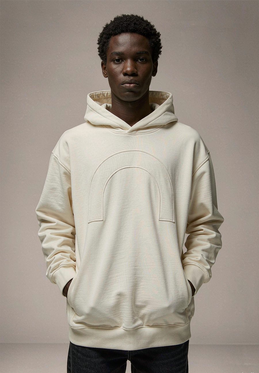 "Signature" Hoodie in Cream - Cream
