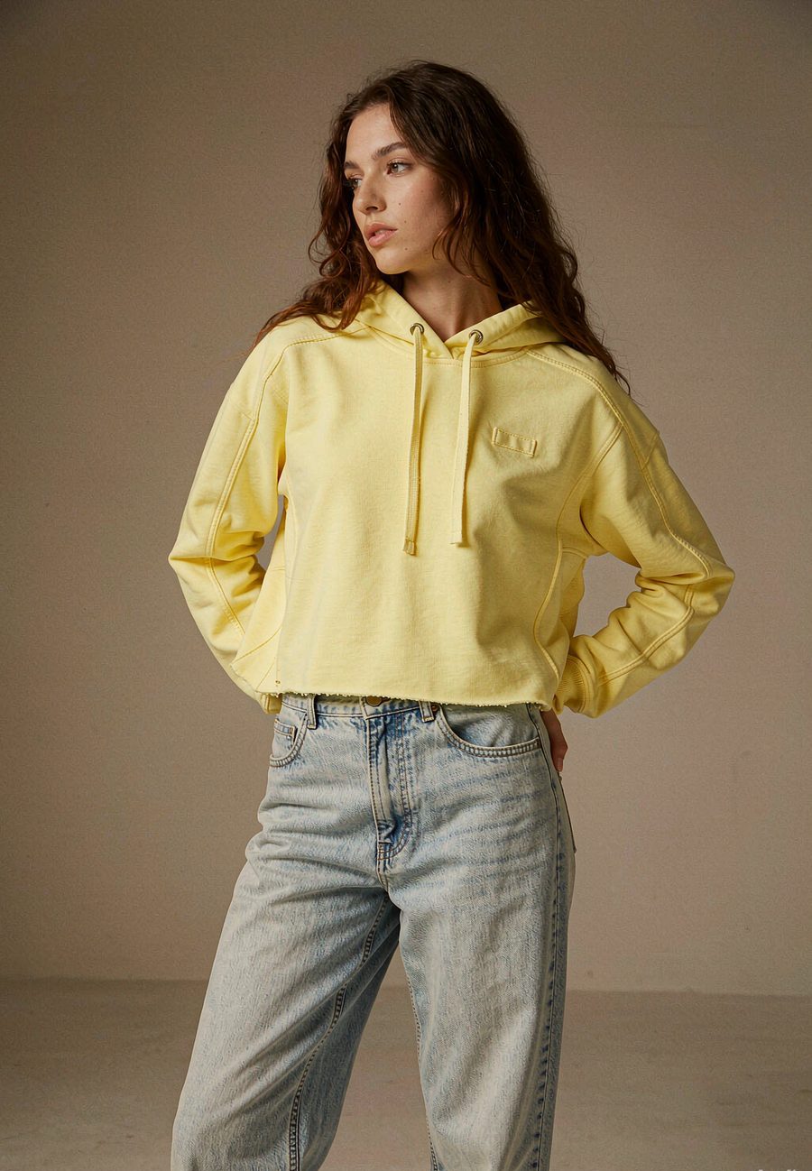 "Summer Crop" Hoodie in Butter - Butter