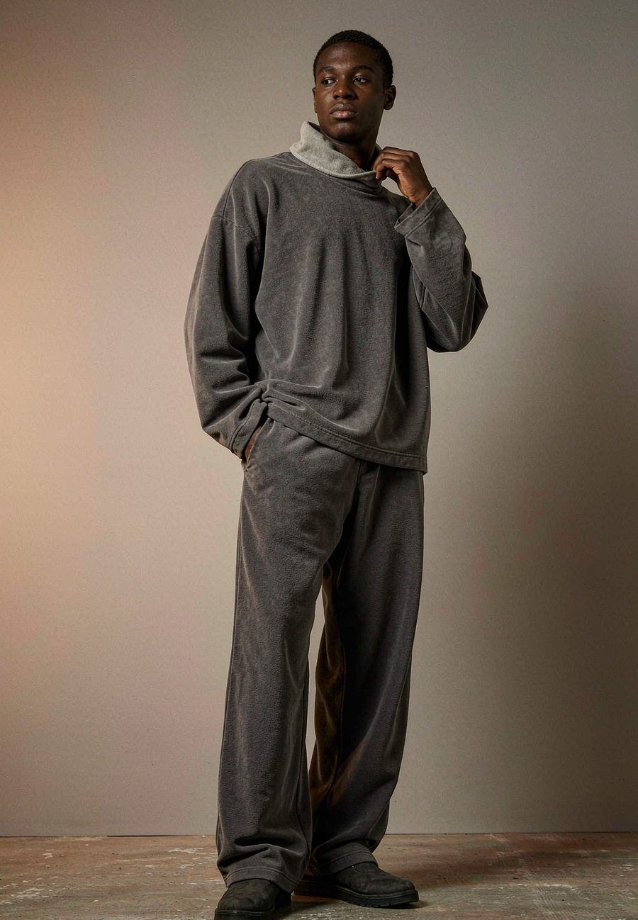 "Minimal" Sweat Set in Charcoal - Charcoal